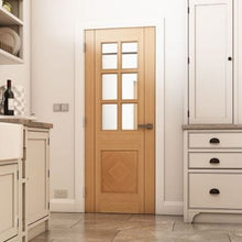 Load image into Gallery viewer, Kensington Prefinished Oak Bevelled Glaze Internal Door - All Sizes - Deanta
