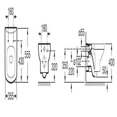 Senso Ceramic Wall Hung Toilet Pan - Roca