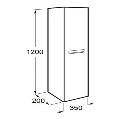 The Gap 350mm Column Bathroom Unit - Dark Wood - Roca