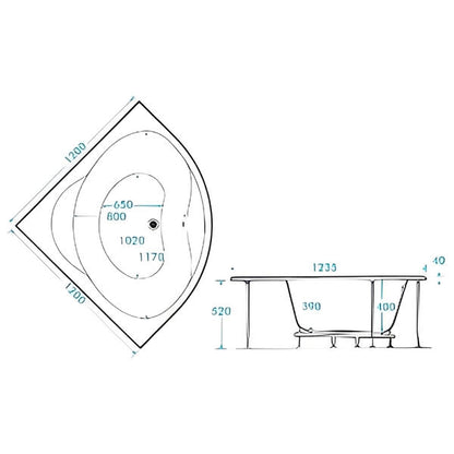 Lagoon Corner Bath - All Sizes - Aqua