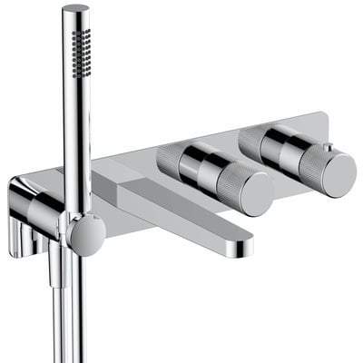 RAK-Amalfi Horizontal Dual Outlet Thermostatic Concealed Shower Valve with Handset and Bath Spout - All Colours - RAK Ceramics