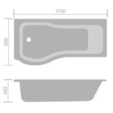 Load image into Gallery viewer, Compact P Shower Bath Set - Left Hand - Aqua

