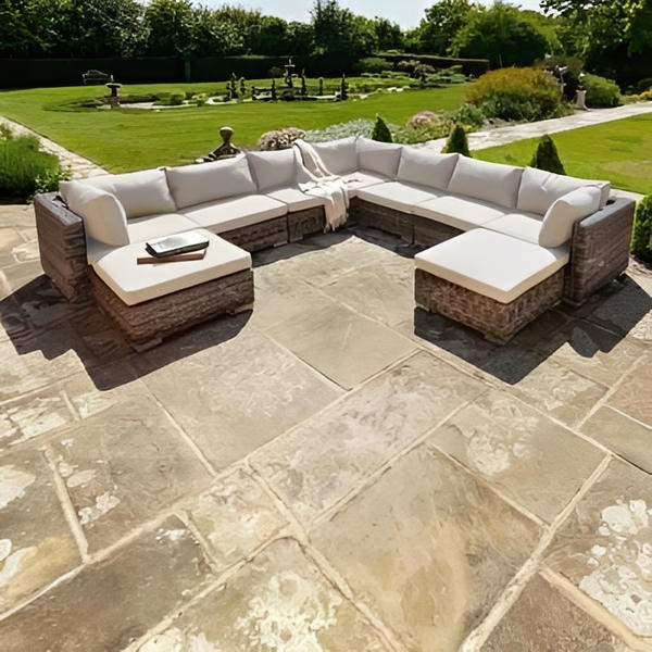 Livingstone - 7 Seater Sofa Set With Double Footstool