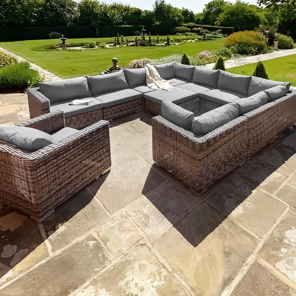 Livingstone Scuro - 9 Seater Sofa Set With Armchair & Footstool