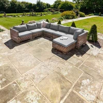 Livingstone Scuro - 6 Seater Sofa Set With Footstool