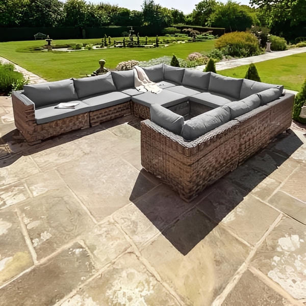 Livingstone Scuro - 9 Seater Sofa Set With Footstool