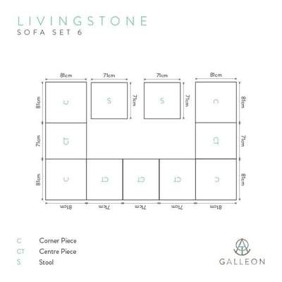 Livingstone Scuro - 9 Seater Sofa Set With Double Footstool - EnviroBuild Outdoor & Garden