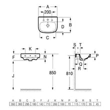 Load image into Gallery viewer, Debba Ceramic Wall Hung 350mm Basin - 1 Tap Hole - Roca
