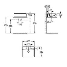 Load image into Gallery viewer, Diverta 600mm Over Countertop Basin 1Th - Roca
