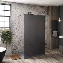 Load image into Gallery viewer, Mono Black Frosted Walk-in Front Panel Set - 1200 x 2000mm - Aquaglass

