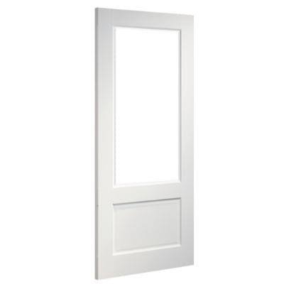 Madison White Primed Bevelled Glaze Internal Door - All Sizes - Deanta