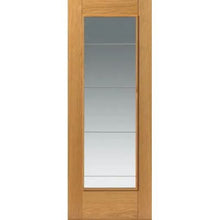 Load image into Gallery viewer, Oak Medina Pre-Finished Glazed Internal Door - All Sizes - JB Kind
