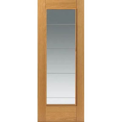 Oak Medina Pre-Finished Glazed Internal Door - All Sizes - JB Kind