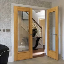 Load image into Gallery viewer, Oak Medina Pre-Finished Glazed Internal Door - All Sizes - JB Kind
