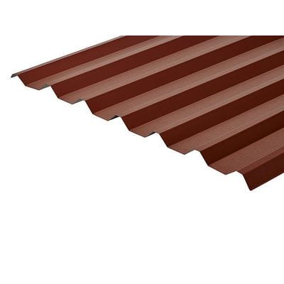 Cladco 34/1000 Box Profile PVC Plastisol Coated 0.7mm Metal Roof Sheet (Chestnut) - All Sizes - Cladco