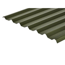 Load image into Gallery viewer, Cladco 34/1000 Box Profile PVC Plastisol Coated 0.7mm Metal Roof Sheet (Olive Green) - All Sizes - Build4less.co.uk

