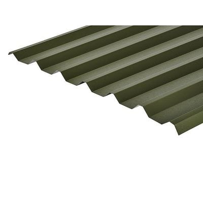Cladco 34/1000 Box Profile PVC Plastisol Coated 0.7mm Metal Roof Sheet (Olive Green) - All Sizes - Build4less.co.uk