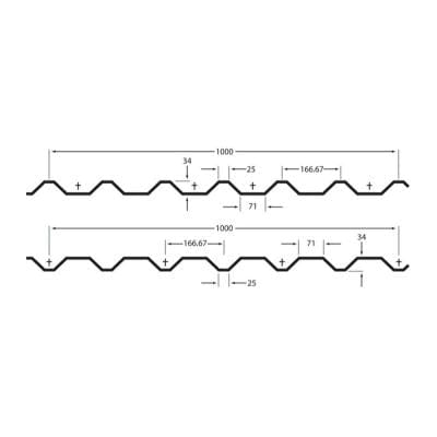 Cladco 34/1000 Box Profile PVC Plastisol Coated 0.7mm Metal Roof Sheet (Olive Green) - All Sizes - Build4less.co.uk