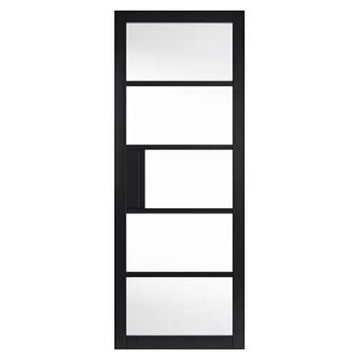 Metro Black Painted Clear Glazed Internal Door - All Sizes