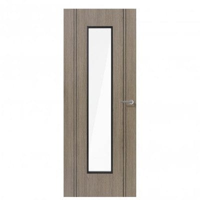 Monaco Light Grey Fully Finished 1 Glazed Clear Light Panel Interior Door - All Sizes - LPD Doors
