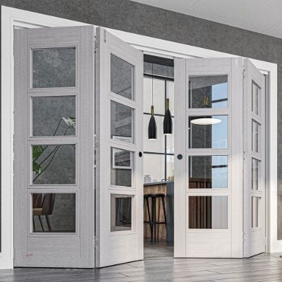 Montreal Light Grey Ash Glazed Internal Door - All Sizes - Deanta