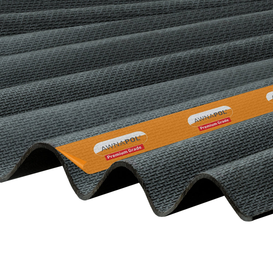 Awnapol Premium Corrugated Bitumen Sheet 930 X 2000mm - All Colours - Clear Amber Roofing