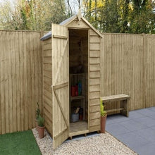 Load image into Gallery viewer, Forest Overlap Pressure Treated 4ft x 3ft Apex Shed - No Window - Forest Garden
