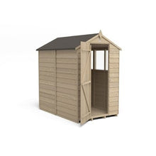 Load image into Gallery viewer, Forest Overlap Pressure Treated 6ft x 4ft Apex Shed - 4 Window - Forest Garden
