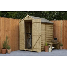 Load image into Gallery viewer, Forest Overlap Pressure Treated 6ft x 4ft Apex Shed - No Window - Forest Garden
