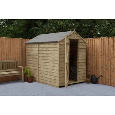 Forest Overlap Pressure Treated 7ft x 5ft Apex Shed - No Window