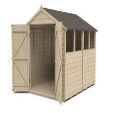 Load image into Gallery viewer, Forest Overlap Pressure Treated 8ft x 6ft Apex Shed - Double Door, 4 Windows - Forest Garden
