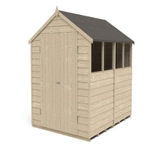 Load image into Gallery viewer, Forest Overlap Pressure Treated 8ft x 6ft Apex Shed - Double Door, 4 Windows - Forest Garden
