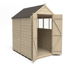 Load image into Gallery viewer, Forest Overlap Pressure Treated 8ft x 6ft Apex Shed - Double Door, 4 Windows - Forest Garden
