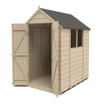 Load image into Gallery viewer, Forest Overlap Pressure Treated 8ft x 6ft Apex Shed - Double Door - Forest Garden
