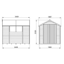 Load image into Gallery viewer, Forest Overlap Pressure Treated 8ft x 6ft Apex Shed - Double Door - Forest Garden
