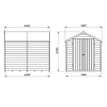 Load image into Gallery viewer, Forest Overlap Pressure Treated 8ft x 6ft Apex Shed - Double Door, No Windows - Forest Garden
