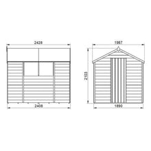 Load image into Gallery viewer, Forest Overlap Pressure Treated 8ft x 6ft Apex Shed
