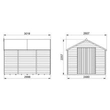 Load image into Gallery viewer, Forest Overlap Pressure Treated 10ft x 8ft Apex Shed - Double Door, No Windows - Forest Garden
