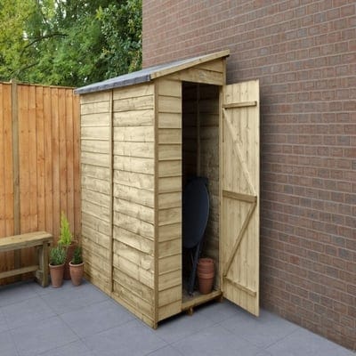 Forest Overlap Pressure Treated 6ft x 3ft Pent Shed - No Window