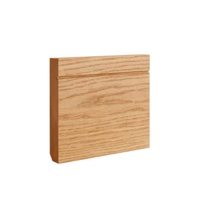 Oak Prefinished Shaker Skirting - 145mm x 16mm x 3.6m - Pack of 4 - Deanta