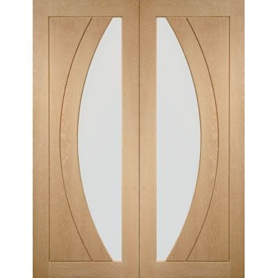 Salerno Internal Oak Rebated Door Pair with Clear Glass - All Sizes - XL Joinery