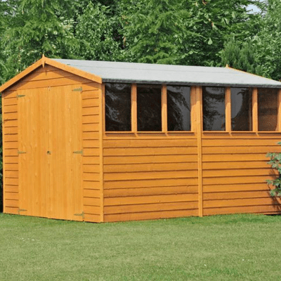 Overlap 8ft x 6ft Single Door Amaryllis Reverse Apex Shed - Shire