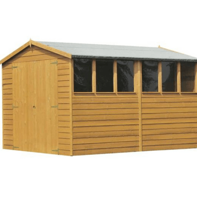 Overlap 8ft x 6ft Single Door Amaryllis Reverse Apex Shed - Shire