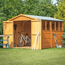 Load image into Gallery viewer, Overlap 8ft x 6ft Single Door Amaryllis Reverse Apex Shed - Shire
