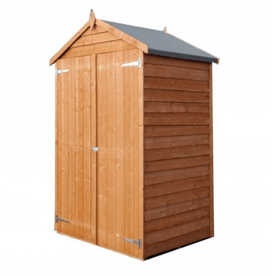 Overlap 4ft x 3ft Double Door Apex Shed inc 3 Shelves - Shire