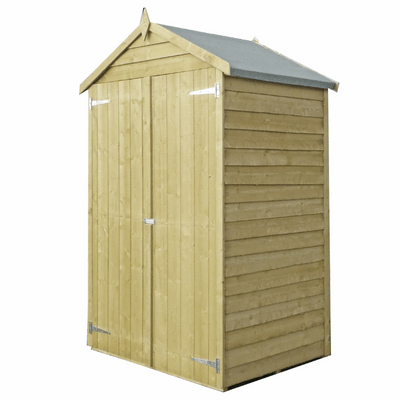 Overlap 4 x 3 Double Door Apex Shed (Pressure Treated) - Shire