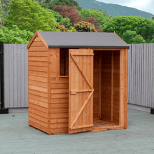 Load image into Gallery viewer, Overlap 6ft x 4ft Single Door Reverse Apex Shed - Shire
