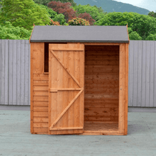 Load image into Gallery viewer, Overlap 6ft x 4ft Single Door Reverse Apex Shed - Shire
