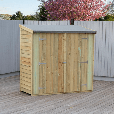 Overlap 6 x 3 Double Door Pent Shed (Pressure Treated) - Shire