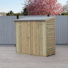 Load image into Gallery viewer, Overlap 6 x 3 Double Door Pent Shed (Pressure Treated) - Shire
